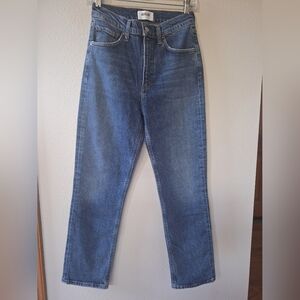 AGOLDE Wilder Jeans Hype Wash Zip Button Closure No Stretch Womens Size 24